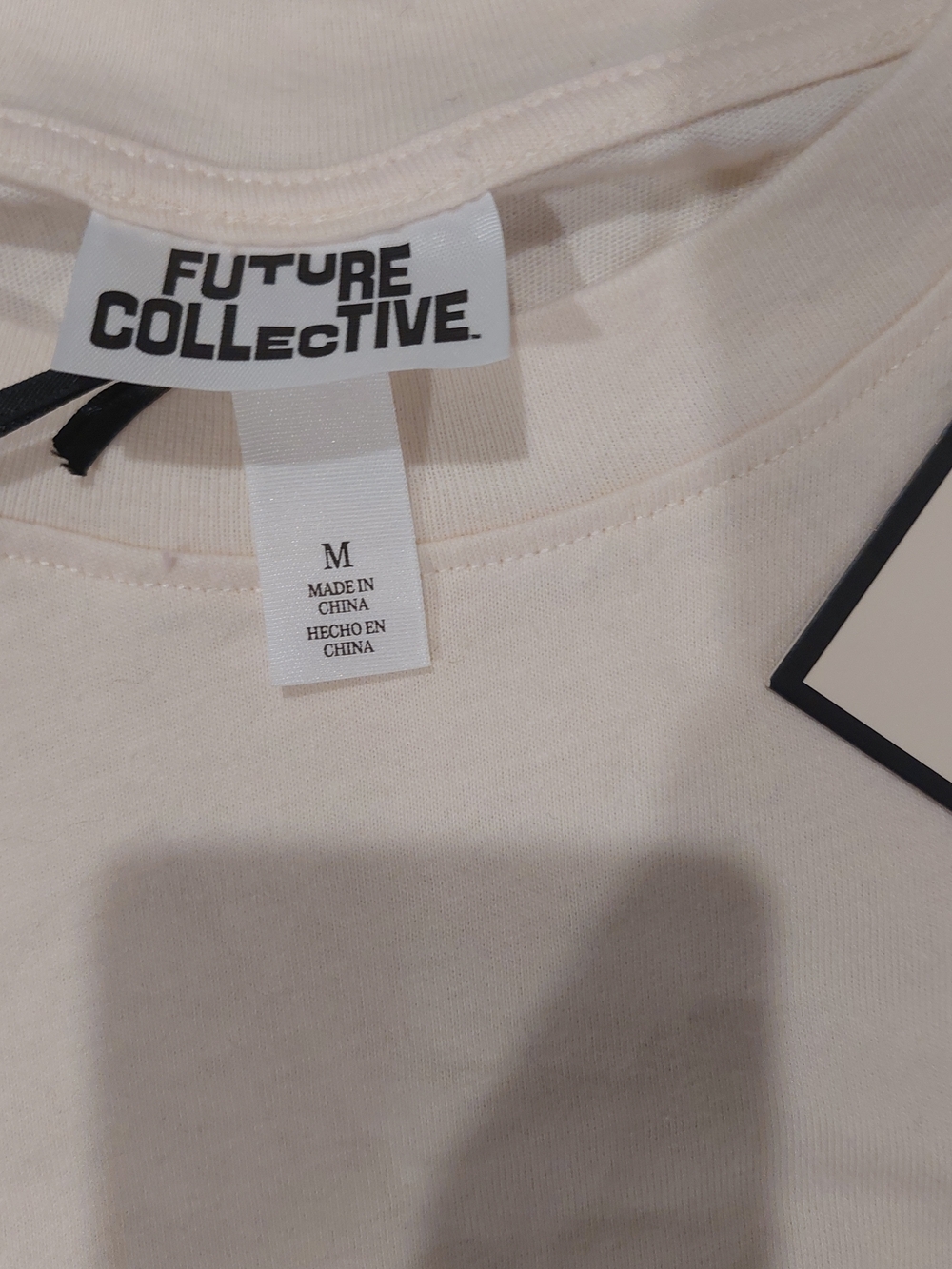 Future Collective Cream Shell Embellished Crop Tee - Picture 3 of 4